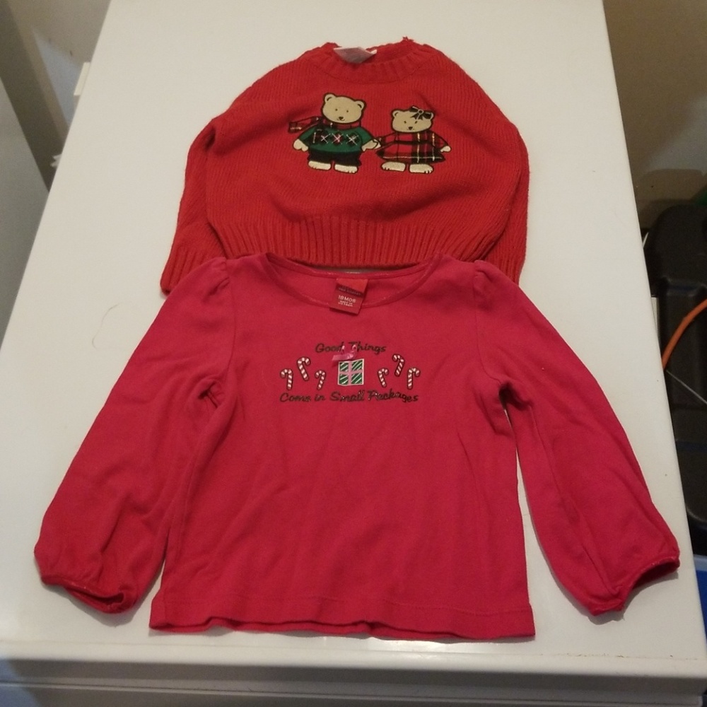 18 month lot 1 sweater and 1 long sleeve tee